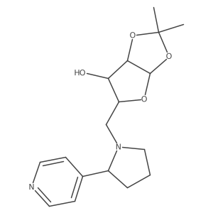(3aR,5R,6S,6aR)-2,2-dimethyl-5-{[(2R)-2-(pyridin-4-yl)pyrrolidin-1-yl]methyl}-tetrahydro-2H-furo[2,3-d][1,3]dioxol-6-ol结构式