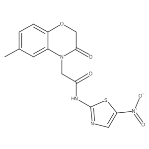 2,3-Dihydro-6-methyl-N-(5-nitro-2-thiazolyl)-3-oxo-4H-1,4-benzoxazine-4-acetamide结构式