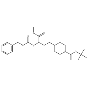 (S)-4-(3-Benzyloxycarbonylamino-3-methoxycarbonyl-propyl)-piperidine-1-carboxylic acid tert-butyl ester Structure