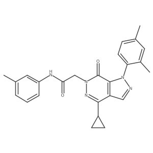 2-(4-cyclopropyl-1-(2,4-dimethylphenyl)-7-oxo-1H-pyrazolo[3,4-d]pyridazin-6(7H)-yl)-N-(m-tolyl)acetamide结构式