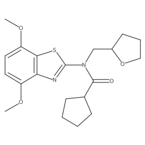 N-(4,7-dimethoxybenzo[d]thiazol-2-yl)-N-((tetrahydrofuran-2-yl)methyl)cyclopentanecarboxamide结构式