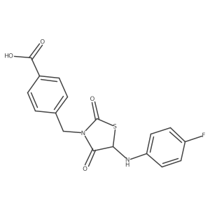 4-((5-((4-Fluorophenyl)amino)-2,4-dioxothiazolidin-3-yl)methyl)benzoic acid Structure
