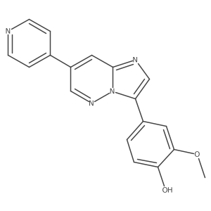 2-Methoxy-4-[7-(4-pyridinyl)imidazo[1,2-b]pyridazin-3-yl]phenol结构式