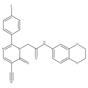 2-(5-cyano-2-(4-fluorophenyl)-6-oxopyrimidin-1(6H)-yl)-N-(2,3-dihydrobenzo[b][1,4]dioxin-6-yl)acetamide结构式