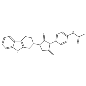 N~1~-{4-[2,5-dioxo-3-(1,3,4,9-tetrahydro-2H-beta-carbolin-2-yl)-1-pyrrolidinyl]phenyl}acetamide Structure