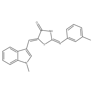 (2Z,5Z)-5-[(1-methyl-1H-indol-3-yl)methylidene]-2-[(3-methylphenyl)imino]-1,3-thiazolidin-4-one Structure