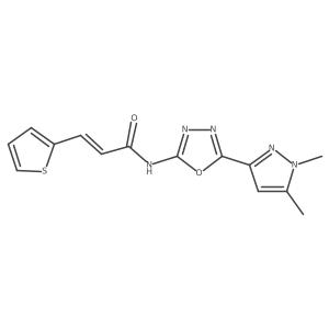 (E)-N-(5-(1,5-dimethyl-1H-pyrazol-3-yl)-1,3,4-oxadiazol-2-yl)-3-(thiophen-2-yl)acrylamide Structure