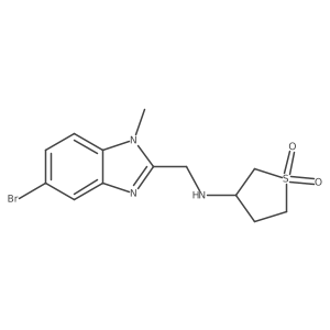 3-(((5-Bromo-1-methyl-1H-benzo[d]imidazol-2-yl)methyl)amino)tetrahydrothiophene 1,1-dioxide Structure