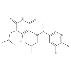 N-[6-amino-1-(2-methylpropyl)-2,4-dioxo-1,2,3,4-tetrahydropyrimidin-5-yl]-5,6-dichloro-N-(2-methylpropyl)pyridine-3-carboxamide Structure