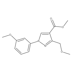 methyl 3-(methoxymethyl)-1-(3-methoxyphenyl)-1H-pyrazole-4-carboxylate结构式