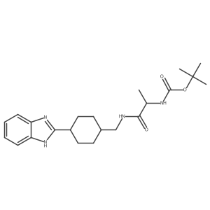 tert-butyl (1-(((4-(1H-benzo[d]imidazol-2-yl)cyclohexyl)methyl)amino)-1-oxopropan-2-yl)carbamate结构式