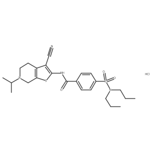 N-(3-cyano-6-isopropyl-4,5,6,7-tetrahydrothieno[2,3-c]pyridin-2-yl)-4-(N,N-dipropylsulfamoyl)benzamide hydrochloride Structure