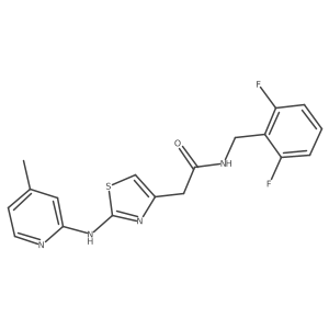 N-(2,6-difluorobenzyl)-2-(2-((4-methylpyridin-2-yl)amino)thiazol-4-yl)acetamide结构式