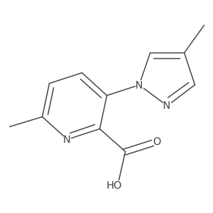 6-methyl-3-(4-methyl-1H-pyrazol-1-yl)picolinic acid结构式