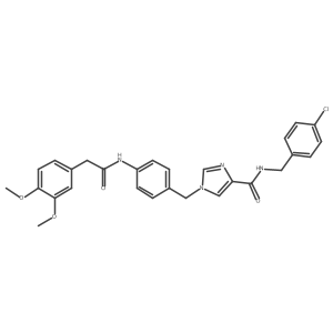 N-(4-chlorobenzyl)-1-(4-(2-(3,4-dimethoxyphenyl)acetamido)benzyl)-1H-imidazole-4-carboxamide结构式