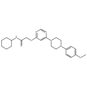 N-cyclohexyl-2-({6-[4-(4-methoxyphenyl)piperazin-1-yl]pyrimidin-4-yl}sulfanyl)acetamide结构式