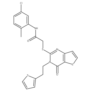 N-(5-chloro-2-methylphenyl)-2-({4-oxo-3-[2-(thiophen-2-yl)ethyl]-3,4-dihydrothieno[3,2-d]pyrimidin-2-yl}sulfanyl)acetamide结构式