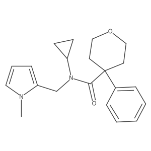 N-cyclopropyl-N-((1-methyl-1H-pyrrol-2-yl)methyl)-4-phenyltetrahydro-2H-pyran-4-carboxamide结构式