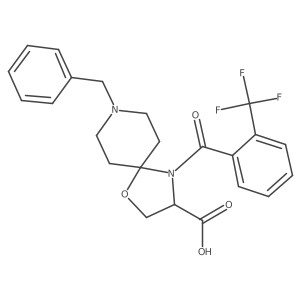 8-Benzyl-4-[2-(trifluoromethyl)benzoyl]-1-oxa-4,8-diazaspiro[4.5]decane-3-carboxylic acid Structure