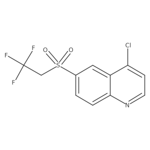 Quinoline,4-chloro-6-[(2,2,2-trifluoroethyl)sulfonyl]- Structure