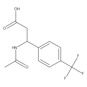 (3R)-3-acetamido-3-[4-(trifluoromethyl)phenyl]propanoic acid结构式