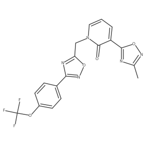 3-(3-methyl-1,2,4-oxadiazol-5-yl)-1-((3-(4-(trifluoromethoxy)phenyl)-1,2,4-oxadiazol-5-yl)methyl)pyridin-2(1H)-one Structure