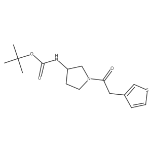 (R)-tert-butyl (1-(2-(thiophen-3-yl)acetyl)pyrrolidin-3-yl)carbamate结构式