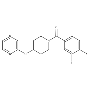 (3,4-Difluorophenyl)(4-(pyrazin-2-yloxy)piperidin-1-yl)methanone结构式