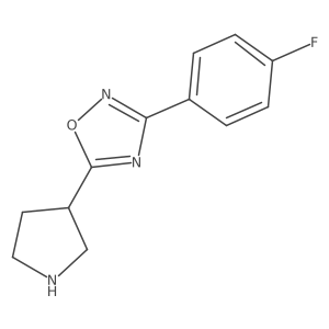 3-(4-Fluorophenyl)-5-(pyrrolidin-3-yl)-1,2,4-oxadiazole结构式