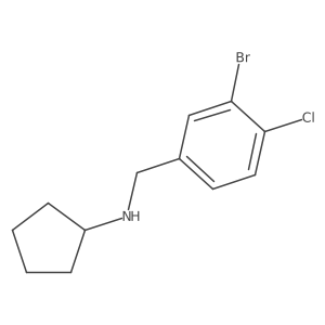 N-[(3-Bromo-4-chlorophenyl)methyl]cyclopentanamine Structure