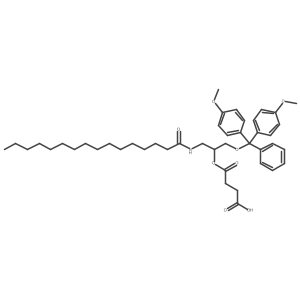 4-((1-(Bis(4-methoxyphenyl)(phenyl)methoxy)-3-palmitamidopropan-2-yl)oxy)-4-oxobutanoic acid结构式