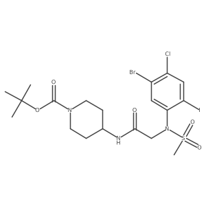 tert-butyl 4-(2-(N-(5-bromo-4-chloro-2-iodophenyl)methylsulfonamido)acetamido)piperidine-1-carboxylate结构式