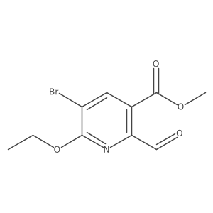 Methyl 5-bromo-6-ethoxy-2-formylnicotinate结构式