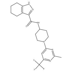 N-{1-[2-methyl-6-(trifluoromethyl)pyrimidin-4-yl]piperidin-4-yl}-4,5,6,7-tetrahydro-1H-indazole-3-carboxamide结构式