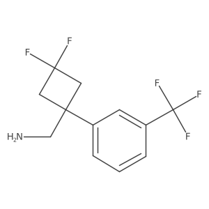 {3,3-Difluoro-1-[3-(trifluoromethyl)phenyl]cyclobutyl}methanamine结构式