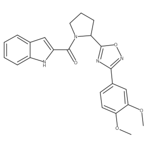 2-({2-[3-(3,4-dimethoxyphenyl)-1,2,4-oxadiazol-5-yl]pyrrolidin-1-yl}carbonyl)-1H-indole Structure