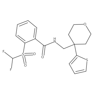 2-((difluoromethyl)sulfonyl)-N-((4-(thiophen-2-yl)tetrahydro-2H-pyran-4-yl)methyl)benzamide Structure