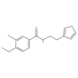 3-fluoro-4-methoxy-N-(2-(thiophen-3-yl)ethyl)benzamide结构式