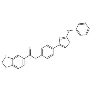N-(4-(2-(pyridin-3-ylamino)thiazol-4-yl)phenyl)benzo[d][1,3]dioxole-5-carboxamide结构式