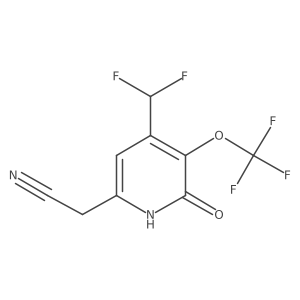 2-(4-(Difluoromethyl)-6-hydroxy-5-(trifluoromethoxy)pyridin-2-yl)acetonitrile结构式
