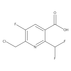 2-(Chloromethyl)-6-(difluoromethyl)-3-fluoropyridine-5-carboxylic acid结构式