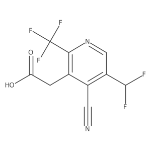 4-Cyano-5-(difluoromethyl)-2-(trifluoromethyl)pyridine-3-acetic acid结构式