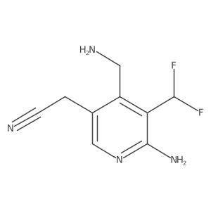 2-(6-Amino-4-(aminomethyl)-5-(difluoromethyl)pyridin-3-yl)acetonitrile结构式