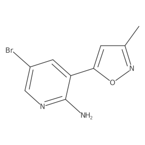 2-Amino-5-bromo-3-(3-methyl-5-isoxazolyl)pyridine结构式