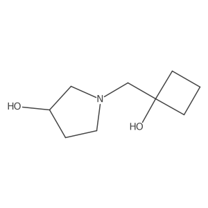 1-[(1-Hydroxycyclobutyl)methyl]pyrrolidin-3-ol结构式