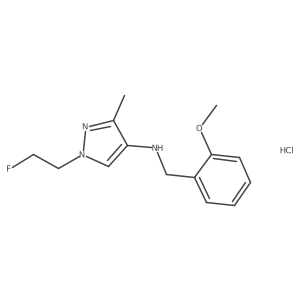 1-(2-fluoroethyl)-N-[(2-methoxyphenyl)methyl]-3-methylpyrazol-4-amine;hydrochloride结构式