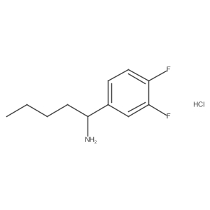 1-(3,4-Difluorophenyl)pentan-1-amine hydrochloride结构式