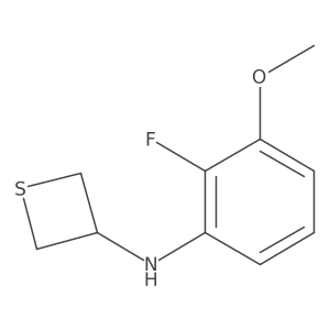 N-(2-Fluoro-3-methoxyphenyl)thietan-3-amine结构式