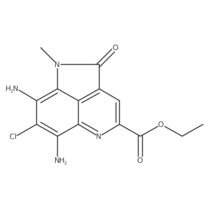 Ethyl 6,8-diamino-7-chloro-1-methyl-2-oxo-1,2-dihydropyrrolo[4,3,2-de]quinoline-4-carboxylate结构式
