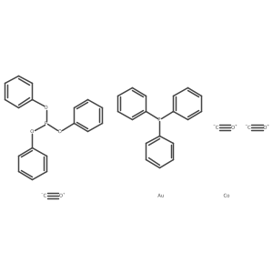 Cobalt, tricarbonyl(phosphorous acid)[(triphenylphosphine)aurio]-, triphenyl ester Structure